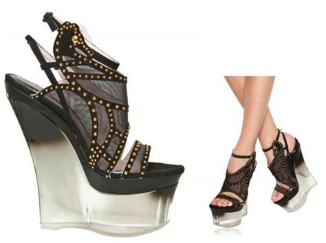 versace lace & stud perspex wedges|Versace clothing.